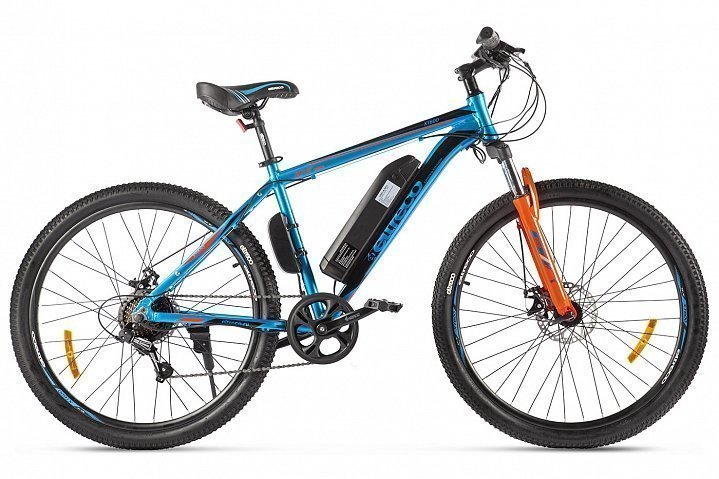 Велогибрид Eltreco XT 600 Limited edition Синий-оранжевый фото