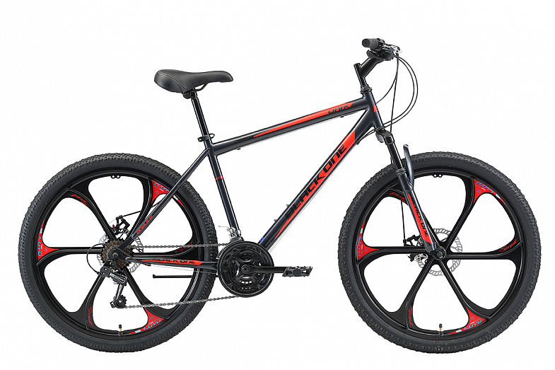 Велосипед Black One Onix 26 D FW 2021 Серо-красный фото