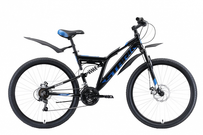 Велосипед Stark Jumper FS 27.1D К:27.5" 2020 Черно-синий фото