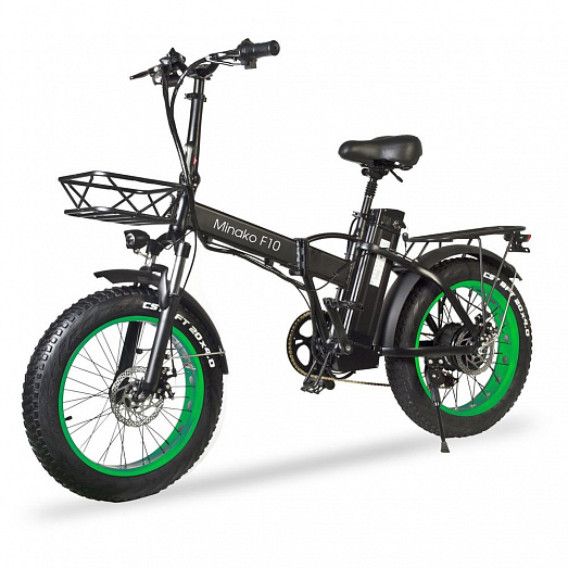 Электровелосипед Minako F10 Черно-зеленый фото