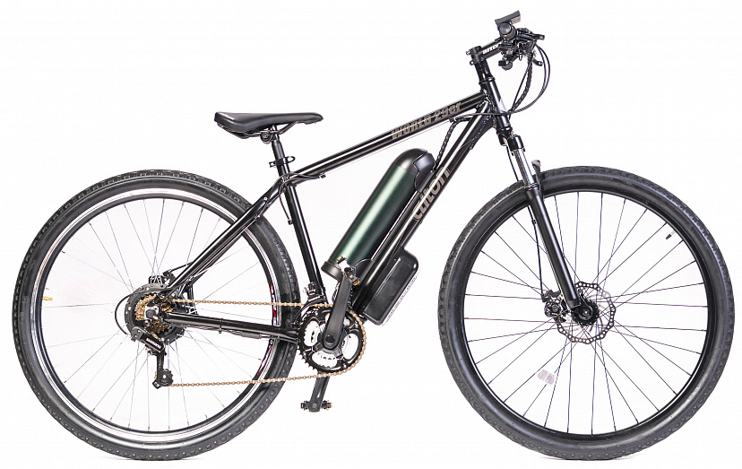 Электровелосипед ALTON MTB черно-зеленый Черный фото