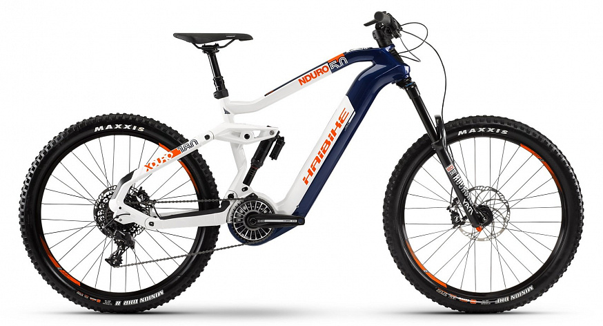 Электровелосипед Haibike (2020) Xduro Nduro 5.0 i630Wh 11 s. NX Сине-белый фото