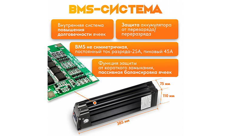 Аккумулятор Медведь 48В 15Ач Li-Ion Cartridge/Картридж