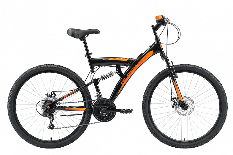Велосипед Black One Flash FS 26 D 2021 Черно-оранжевый фото